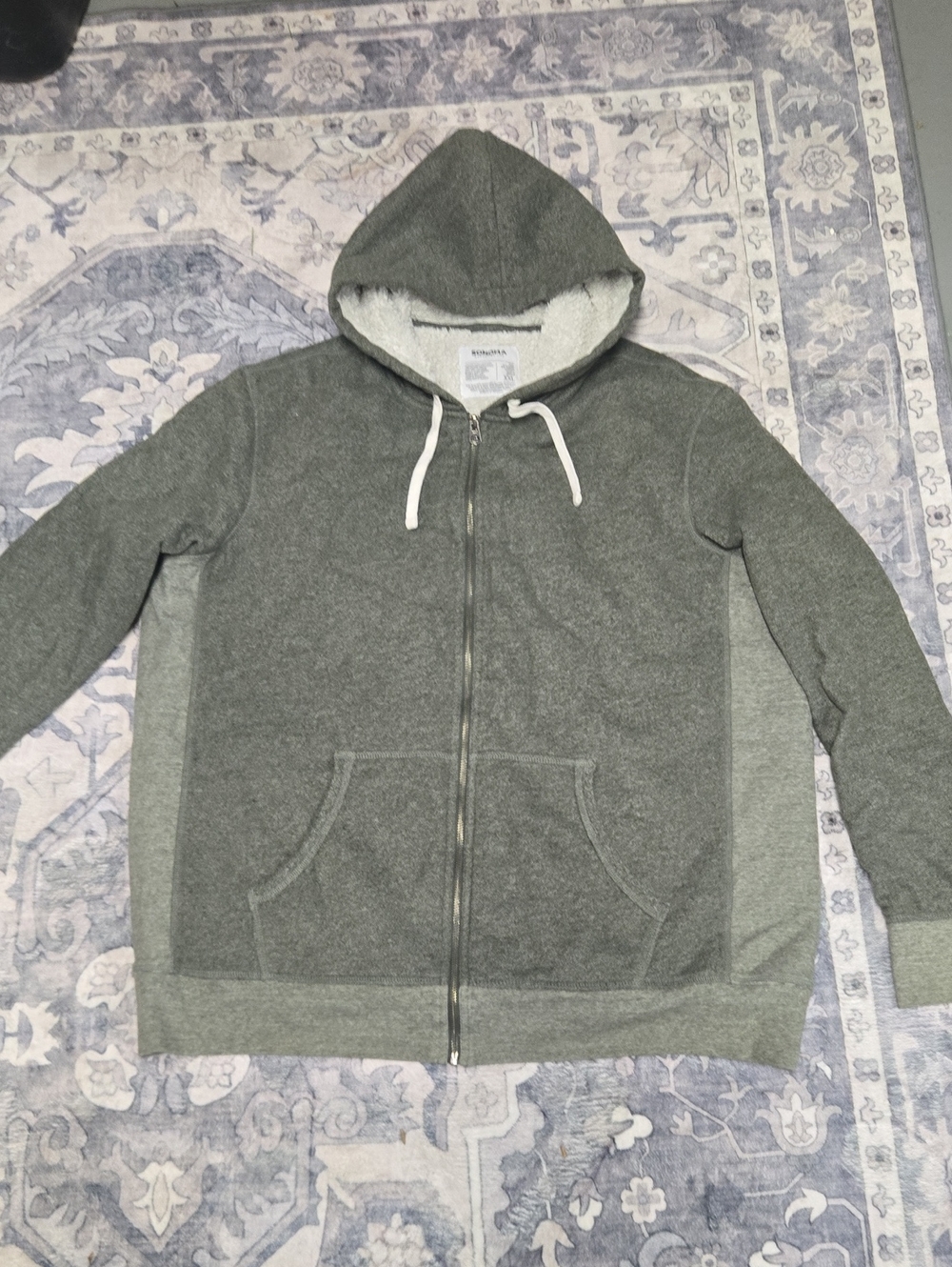 Sonoma Men's Gray Hooded Full-Zip Sweater